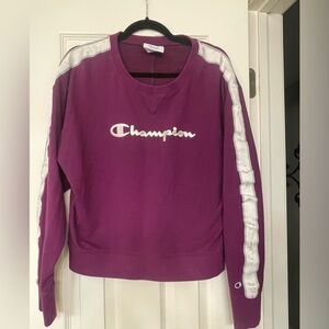 Champion Size Large Purple Cropped Sweatshirt. Original Champion Wear